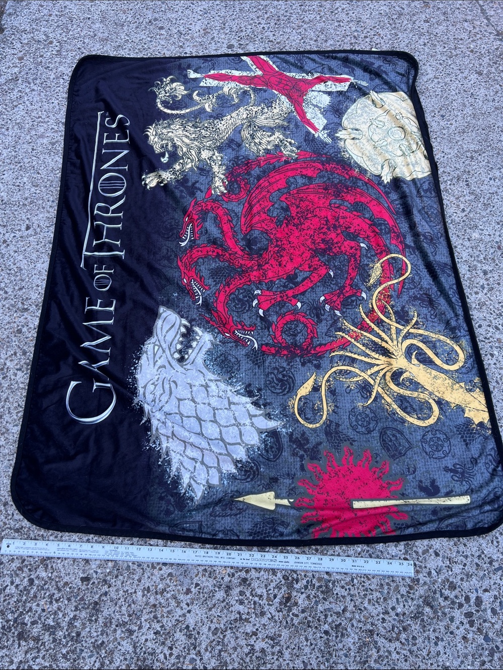 Game of Thrones HBO 2017 House Sigils Throw Blanket 42x56 Stark Targaryen